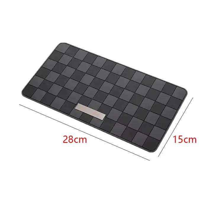 Tapis antidérapant pour tableau de bord de voiture 28*15cm en PVC, support de téléphone portable et de navigation, tapis de fixation pour clés et téléphone portable, pour l'intérieur de la voiture