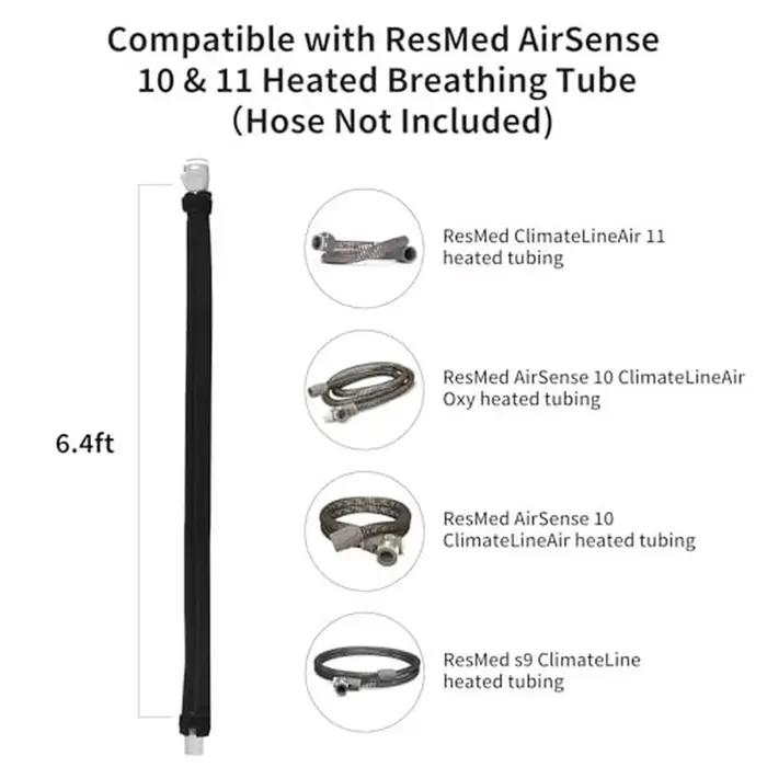 CPAP= Housse de protection pour tuyau ResMed AirSense 10 et 11, réduction du bruit et contrôle de la condensation, protection de tube pour un sommeil silencieux