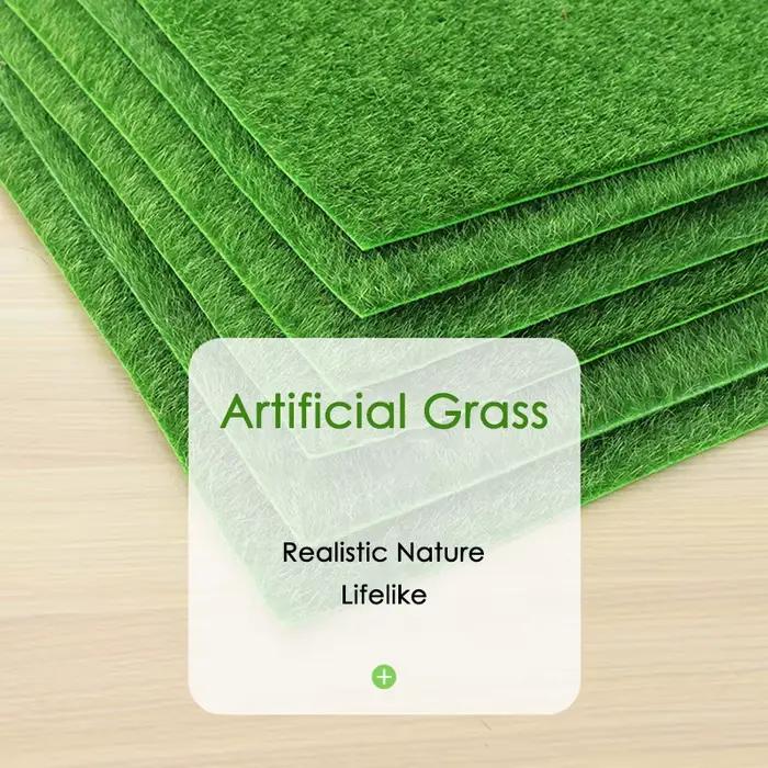 2 pièces gazon artificiel jardinage extérieur gazon pelouse synthétique fausse herbe tapis Faux Micro-paysage bricolage flocage tapis 30*30 cm