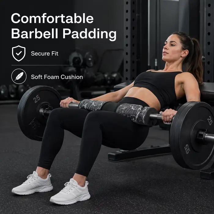 Coussin de squat pour barre avec sangles