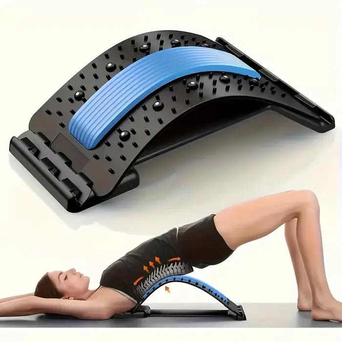 Correcteur de posture et étireur dorsal réglable sur 4 niveaux. Support lombaire ergonomique avec fonction de massage