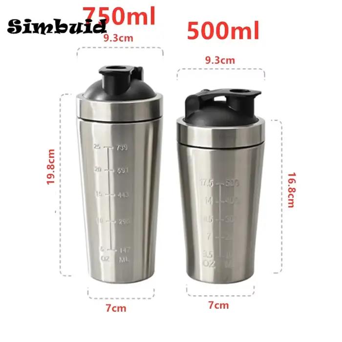Bouteille Shaker de poudre de protéines en acier inoxydable