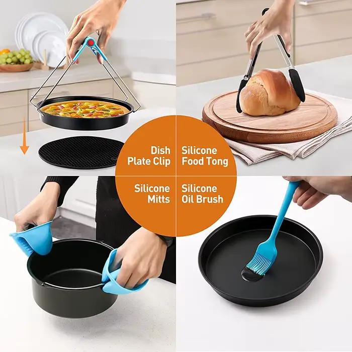 Accessoires de friteuse à Air durables, poêle à Pizza et seau à gâteaux, ensemble d'outils de cuisson pour pain et pâtisserie, accessoires de cuisine