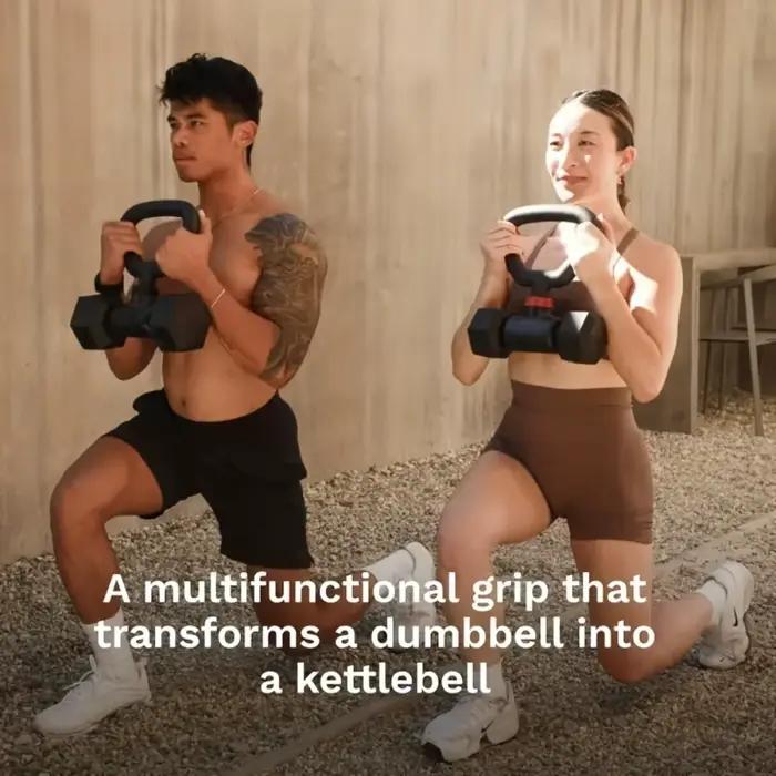 Convertisseur d'haltères - Transformez les haltères en ensemble de barres et en kettlebell pour la remise en forme à domicile - Réglable et capacité de charge jusqu'à 200 lb