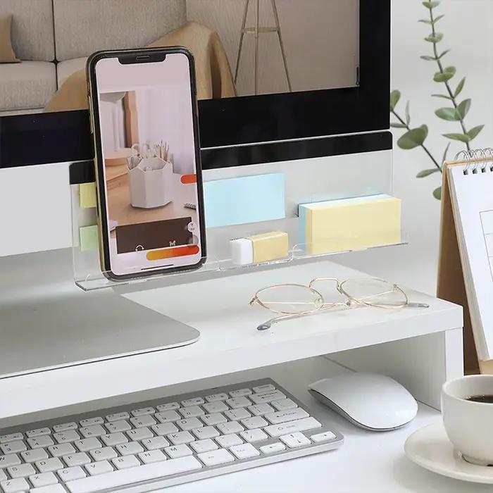 Tableau mémo de moniteur d'ordinateur en acrylique, support de notes autocollantes, organisateur de bureau pour écran, bureau, maison, accessoire de travail pour ordinateur portable