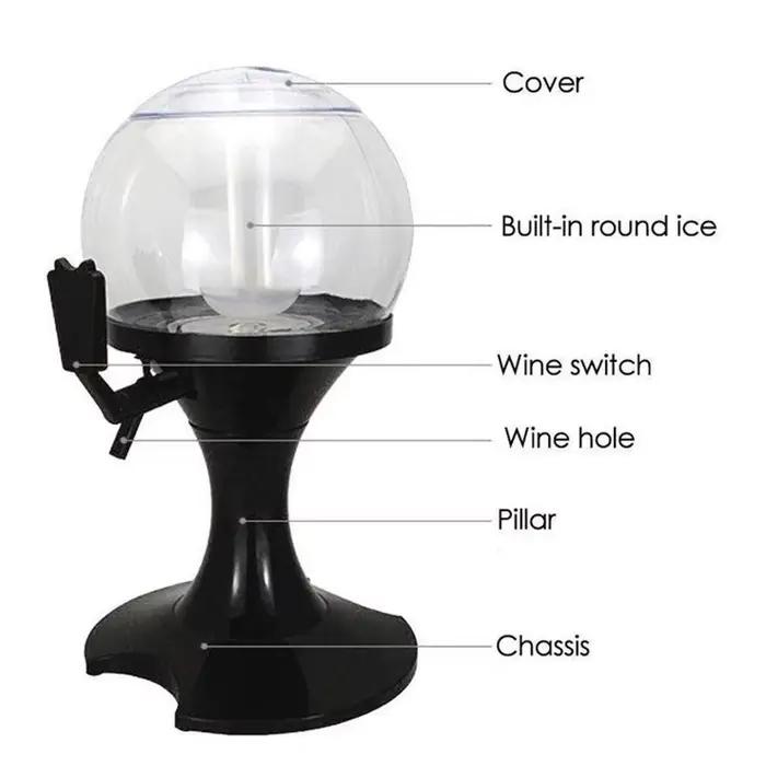 Distributeur de tour de bière pour bar, récipient verseur, convient pour le vin, l'eau, le jus, les boissons, le liquide, la boisson à la maison, le bar, la fête, le noyau de glace, 3,5 l