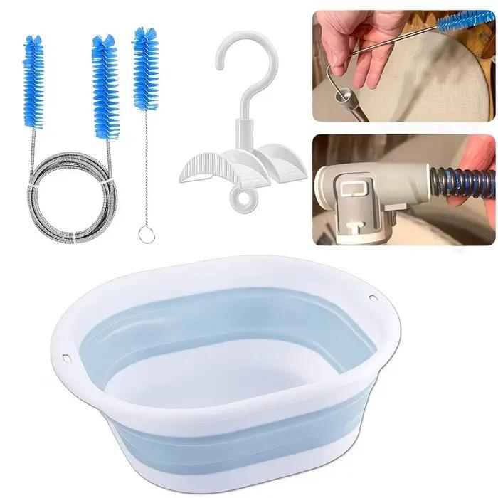 Kit de nettoyage Cpap, utilisé pour nettoyer les tubes, les masques, les harnais et les sangles, 1 brosse de nettoyage pour tubes, 1 crochet Cpap, 1 lavabo pliable, fournitures Cpap, compatible avec l