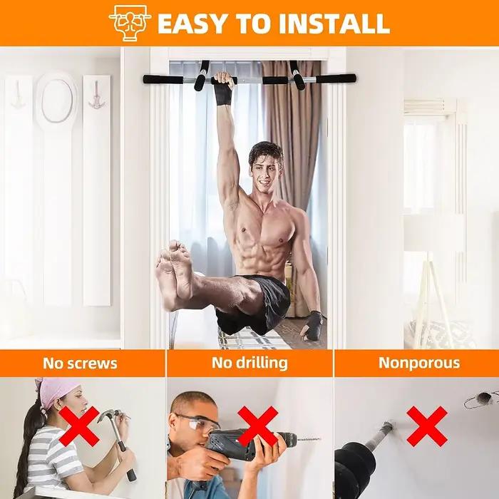 Barre de traction pour porte largeur réglable sans vis barre de traction portable cadre de porte exercice de fitness complet haut du corps occasionnels sportifs femmes hommes transformations physiques à domicile