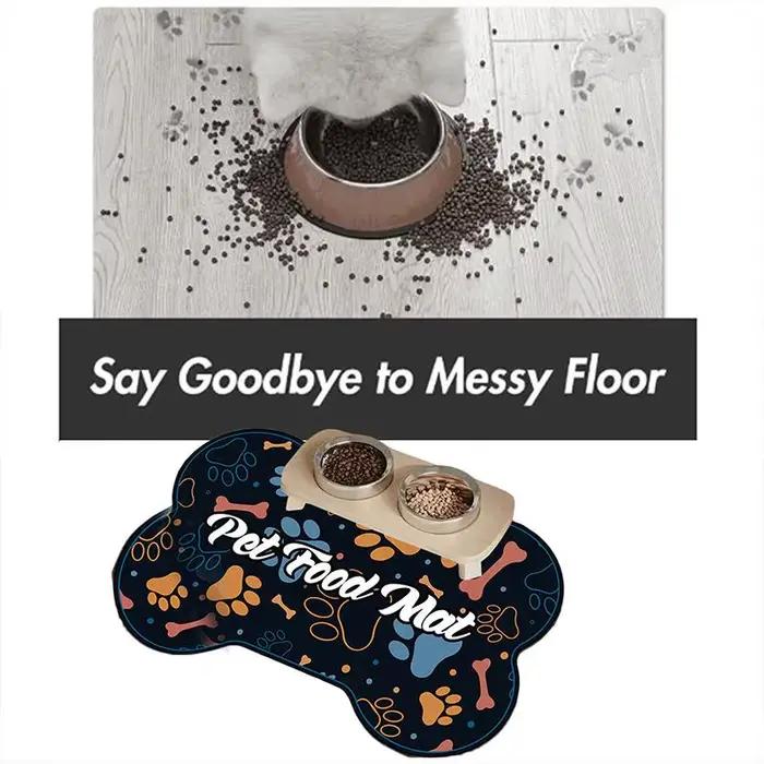 Tapis absorbant pour animaux de compagnie en diatomite, imperméable et antidérapant, pour gamelles de chat et de chien, surface anti-éclaboussures, utilisation à la maison et en cuisine