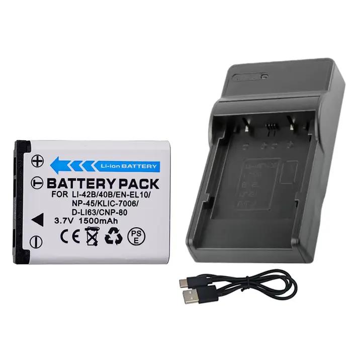 Batterie d'appareil photo EN-EL10 Li-42B NP-45 D-Li63 D-Li108 NP-80 Li-40B Chargeur pour Nikon pour OLYMPUS pour FUJIFILM pour Pentax pour Casio