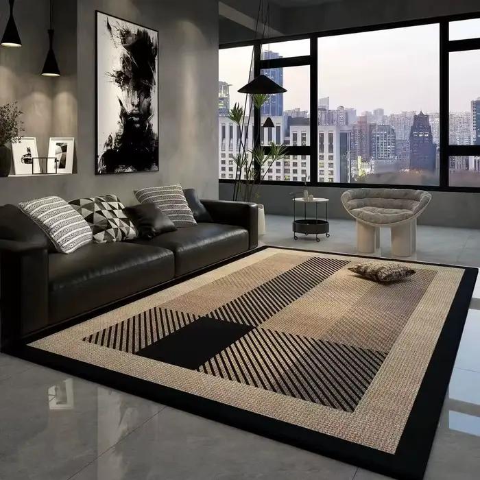 Grands tapis géométriques de luxe légers, pour salon, décoration moderne, maison, chambre à coucher, doux, antidérapant, pour Tables basses