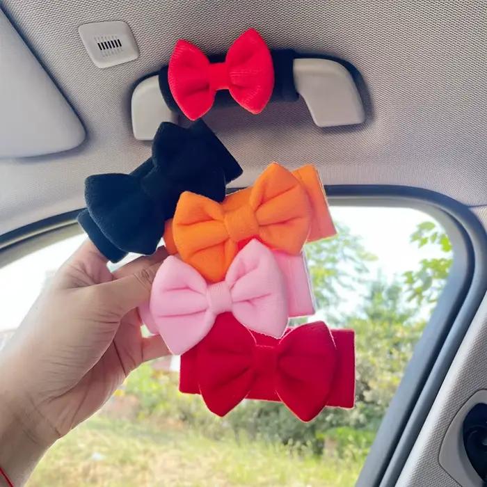 Housse de protection pour poignée de toit de voiture, décoration mignonne pour accoudoir de toit avec nœud papillon