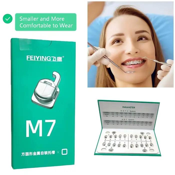 Support orthodontique autoligaturant système ROTH MBT, appareil dentaire pour l'alignement des dents