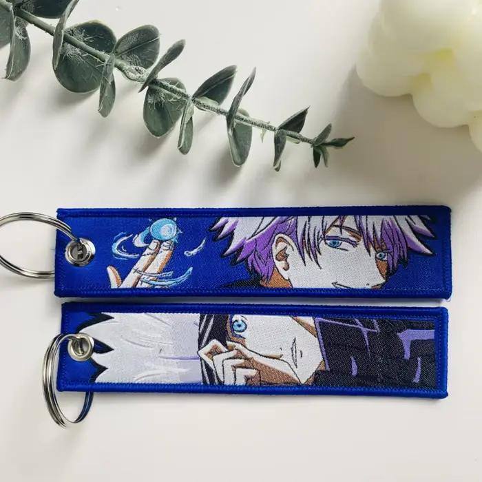 Porte-clés brodé d'anime japonais pour motos, porte-clés, porte-clés, accessoires de mode Chaveiro