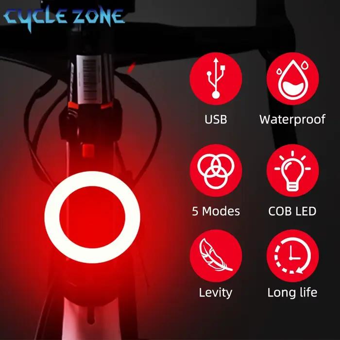 Feu Arrière Multi Modes D'éclairage USB Rechargeable Led Vélo Lumière Flash Queue Feux Arrière pour