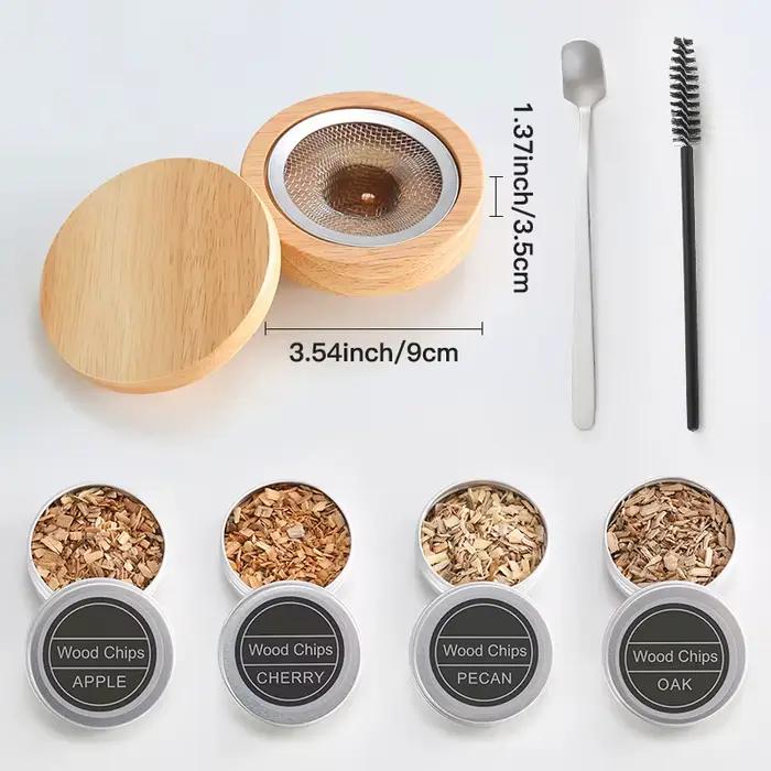 Kit de fumeur de Cocktail de Bar en bois, whisky Tequila, capuche en bois fumé, fumeur pour boissons