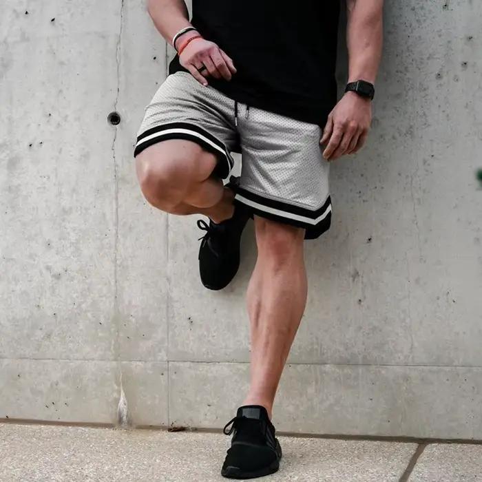 Short de sport d'entraînement d'été hommes Fitness maille respirant Fitness sport pantalons courts l