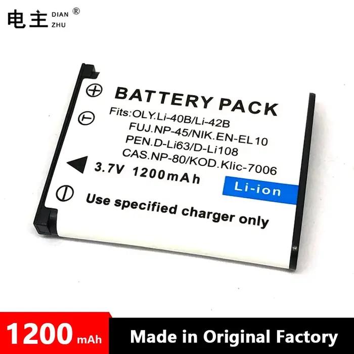 EN-EL10 Li-42B Li-40B FNP-45 A D-Li63 D-Li108 CNP-80 Chargeur de Batterie KLIC-7006 pour Nikon OLYMP