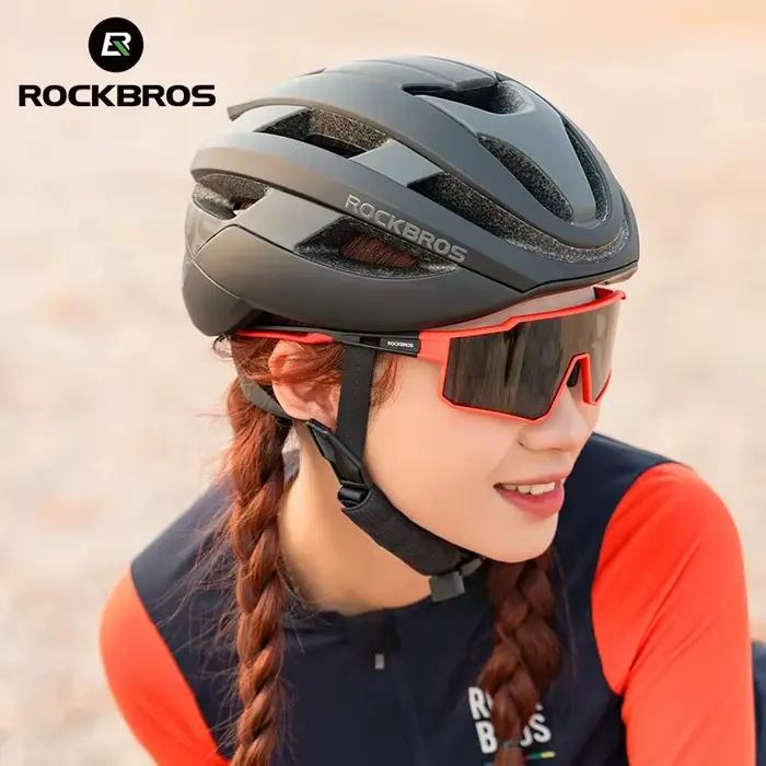 ROCKBROS-Casque de vélo pour homme et femme, VTT, sécurité routière, moulé intégralement, ultraléger