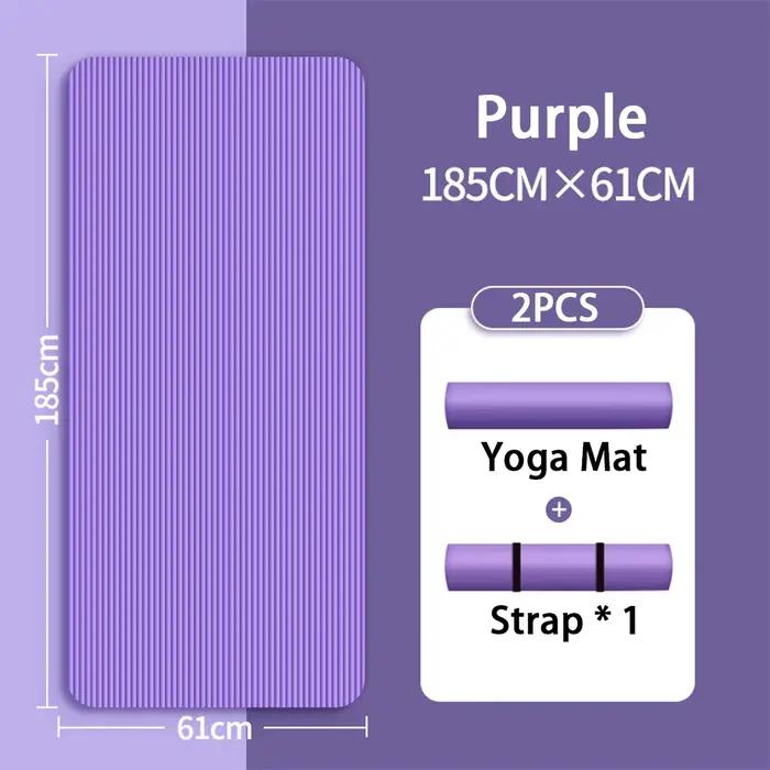 Tapis de yoga NBR antidérapant de 8 mm, style épais pour débutants, tapis de yoga à domicile pour le