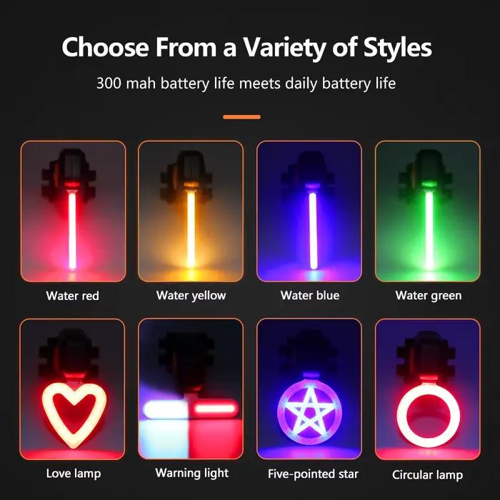 Feu Arrière Multi Modes D'éclairage USB Rechargeable Led Vélo Lumière Flash Queue Feux Arrière pour