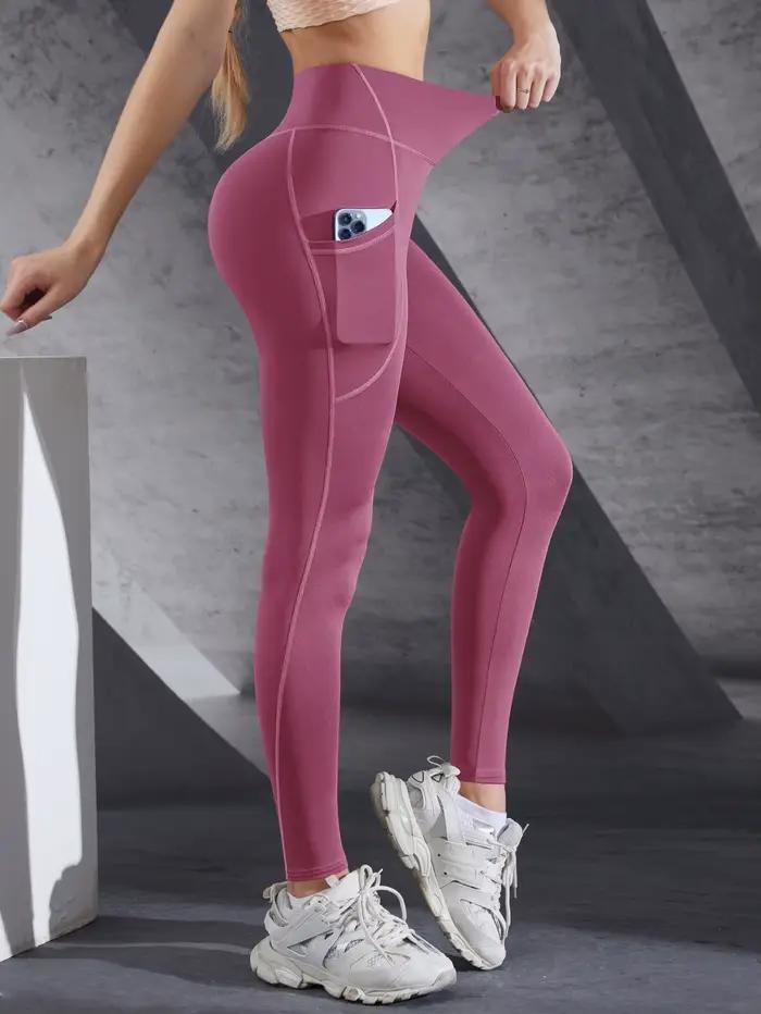 Femmes taille haute élastique entraînement Yoga Leggings contrôle du ventre avec poches latérales pa