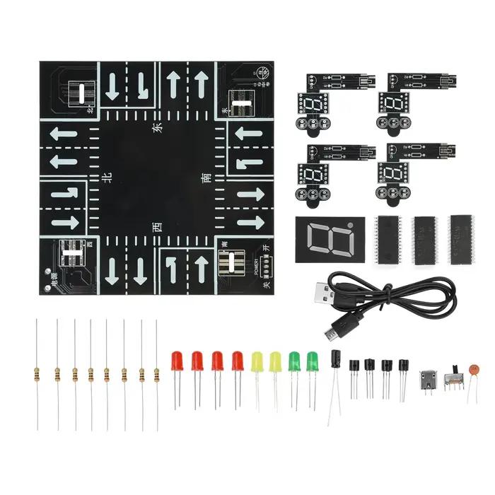 Kit de bricolage électronique de feu de circulation Intelligent, jouet scientifique, Signal de retar
