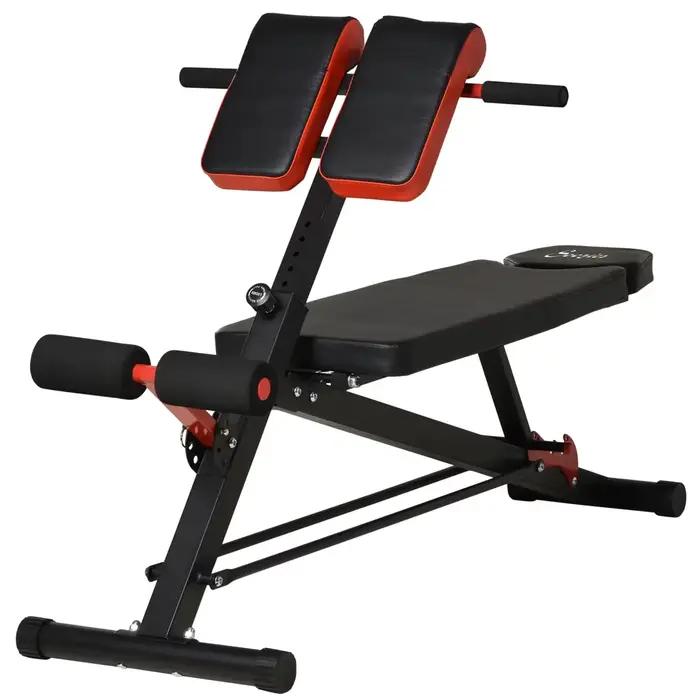 Banc assis multifonctionnel, équipement de fitness à domicile rouge