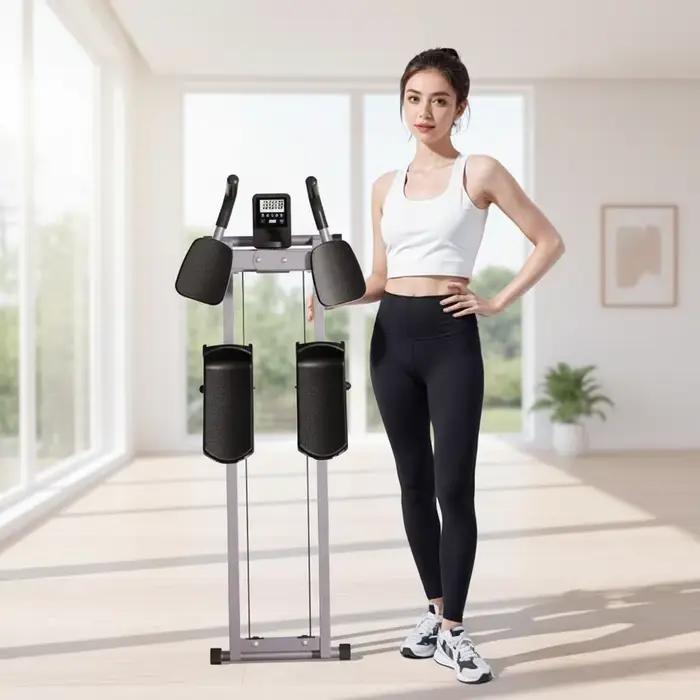 Appareil de fitness 2-en-1 pour bras et jambes, machine à ramper, étirer et flexionner avec contrepo