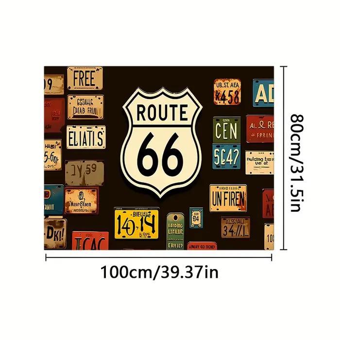 Tapis de coffre de voiture vintage Route 66, tapis de bagages lavable en machine, tapis de chargemen