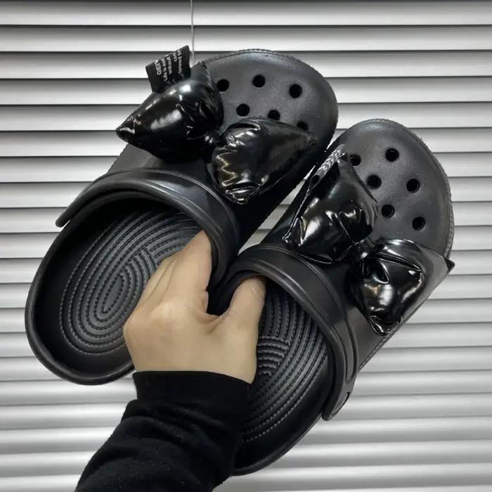 Breloques de chaussures à nœud adorables, 2 pièces, brillantes, bricolage, décorations de mode pour