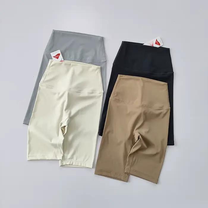Short de sport de yoga d'été pour femme, short de cyclisme moulant, short de fitness taille haute nu