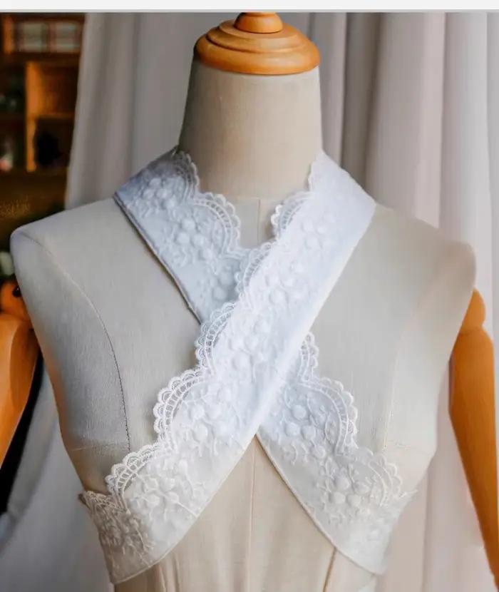 Kimono japonais Yukata, accessoires en dentelle, col Jin, beauté Pseudo Semi Jin, style à double usa