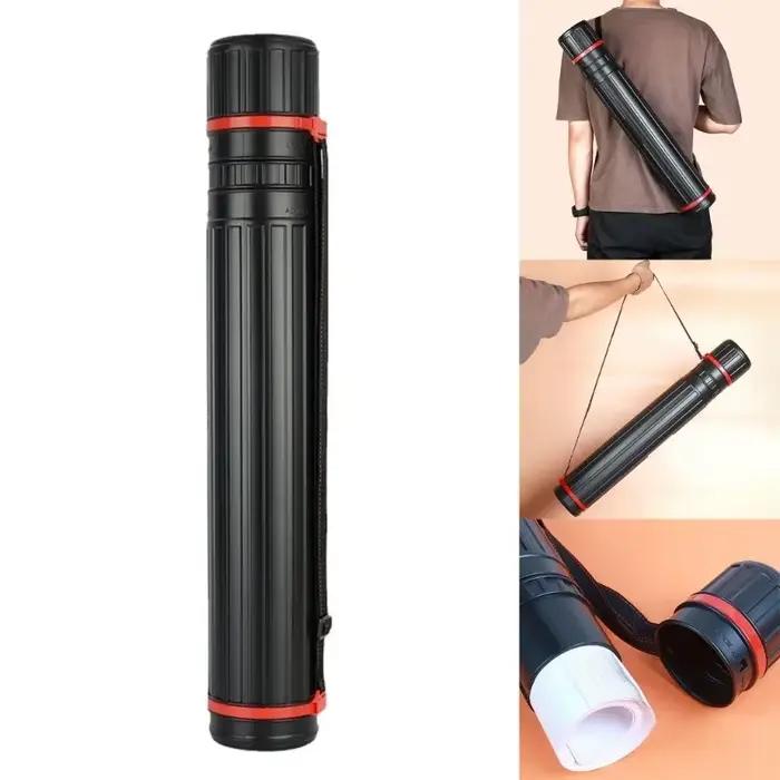 Tube de rangement pour dessins portable, réglable et extensible, avec bandoulière, léger, pour artis