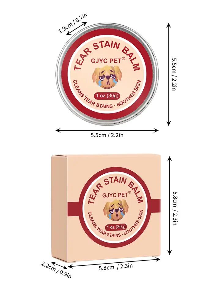 Baume anti-taches pour animaux de compagnie + brosse – Naturel doux non irritant, réduit les marques