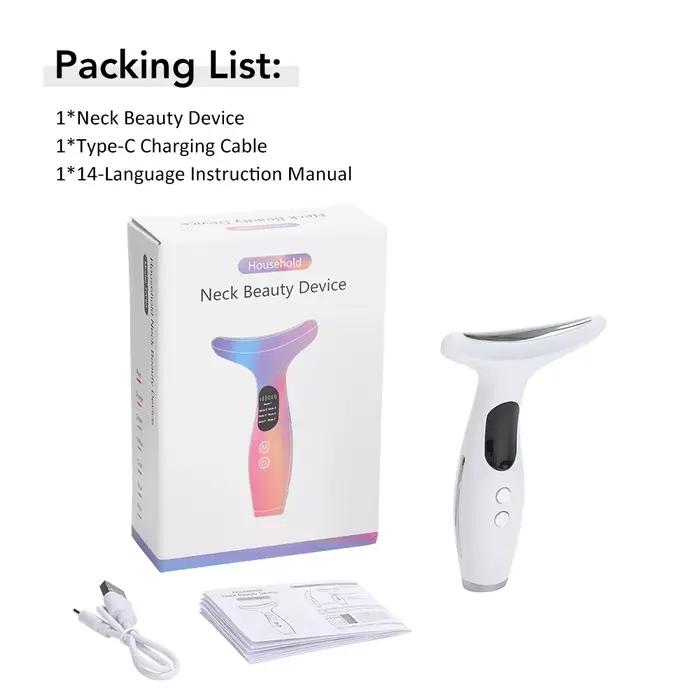 Appareil de beauté micro-courant pour le cou et le visage, LED IPL, rajeunissement de la peau, réduc