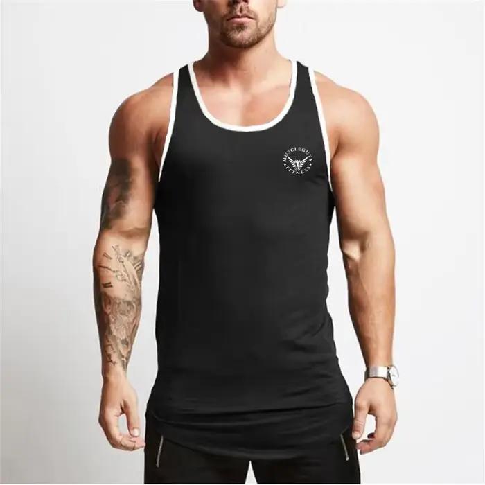Gym musculation sport T-shirt entraînement Muscle gilet Fitness coton respirant sans manches T-shirt