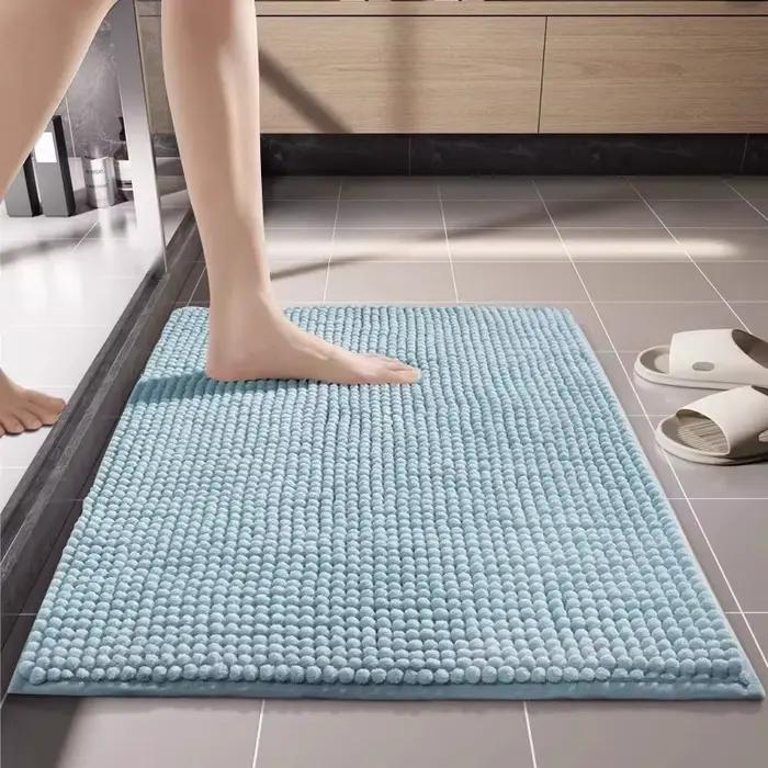 Tapis de bain en chenille absorbant l'eau, antidérapant, pour salle de bain, toilettes, cuisine, ent
