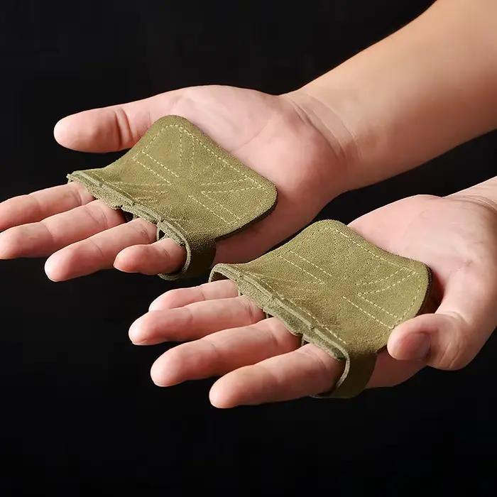 Gants d'entraînement d'haltérophilie en cuir Protection de la paume femmes hommes Fitness sport poig