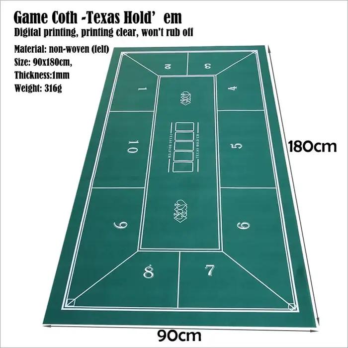 Tapis de poker Texas 180x90cm, tapis de jeu de Mahjong, tapis de jeu de poker Texas et de Blackjack,