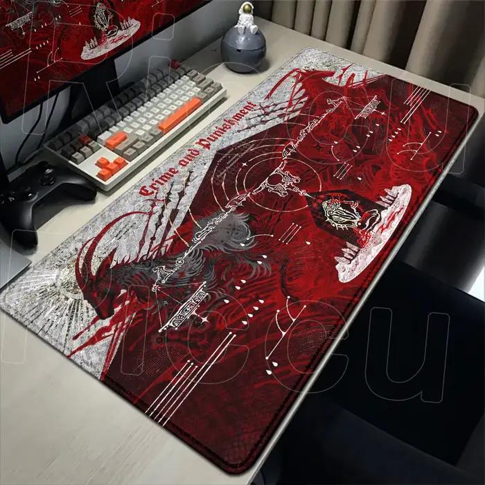 Tapis de souris XXL style gothique foncé, grand tapis de jeu, coussin de table antidérapant pour ord