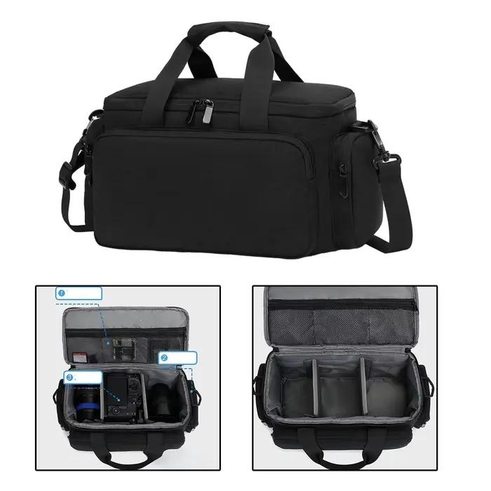 Sac de rangement pour appareil photo portable, sac de transport pour appareil photo noir de grande c