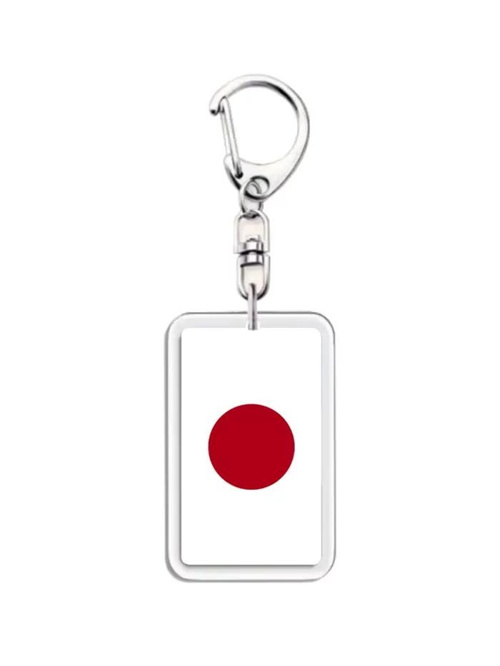 Porte-clés drapeau japonais en acrylique, 1 pièce, sac à dos et accessoires clés, cadeaux pour amis.