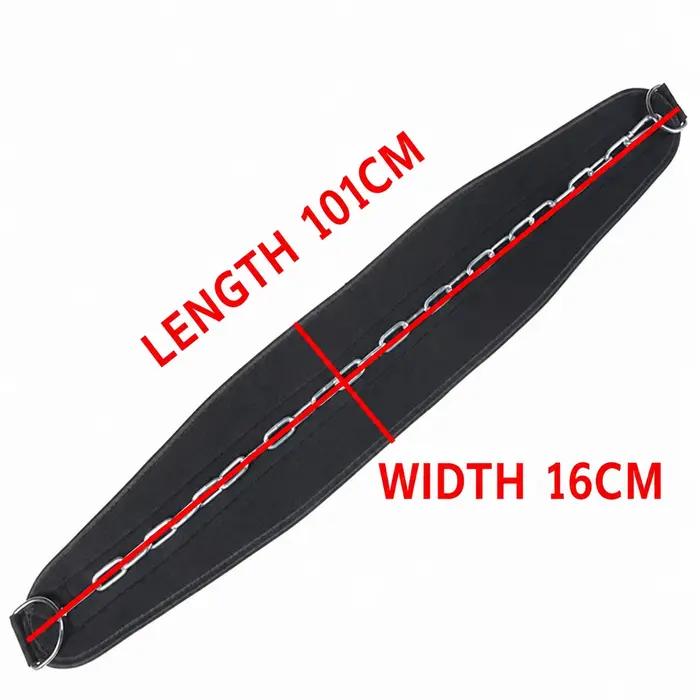 Ceinture lestée avec chaîne en acier robuste, support réglable pour tractions, haltères, dips et out