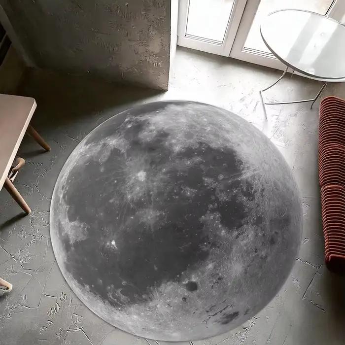Tapis rond terre lune chambre canapé salon tapis de chevet tapis doux décoration de la maison salon
