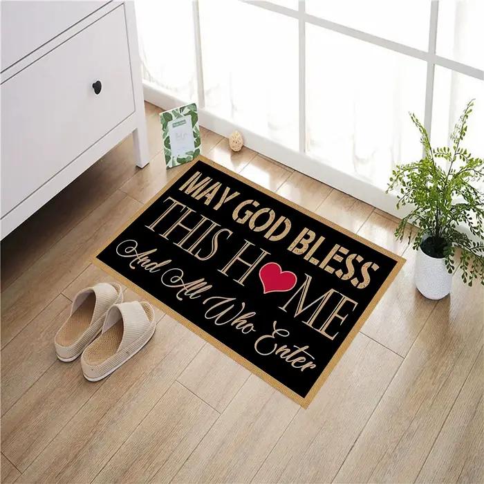 Peut que Dieu bénisse cette maison et tout qui entrer le paillasson bienvenue, tapis antidérapant en