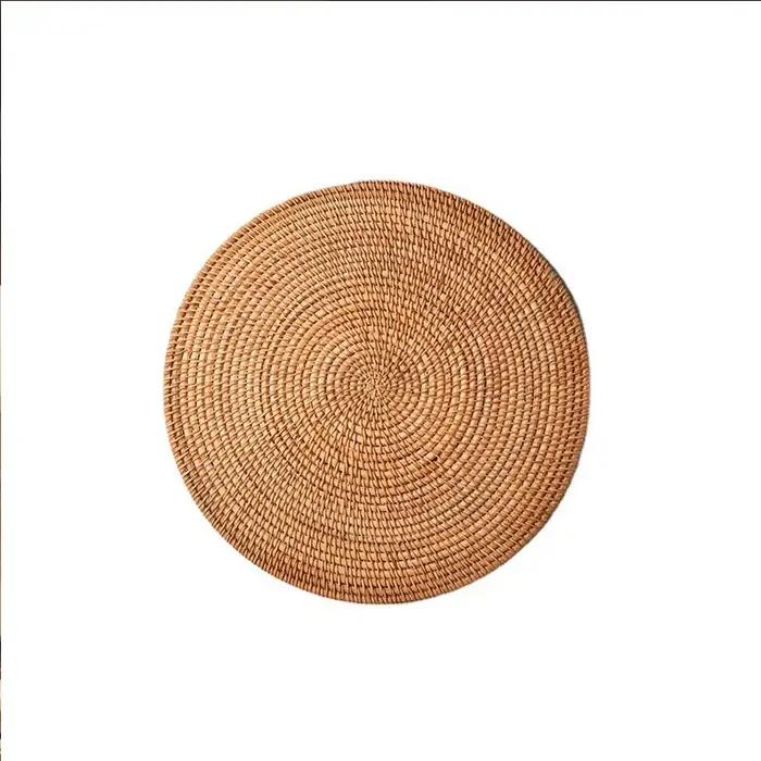 Tapis de Table en rotin fait à la main, napperon créatif pour Table à manger, bol, assiette, tapis i