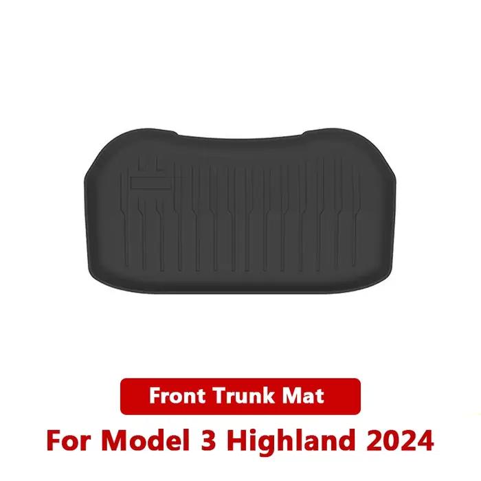 Tapis de coffre pour Tesla 2024 nouveau modèle 3 + Highland TPE Style clé de Piano avant arrière cof