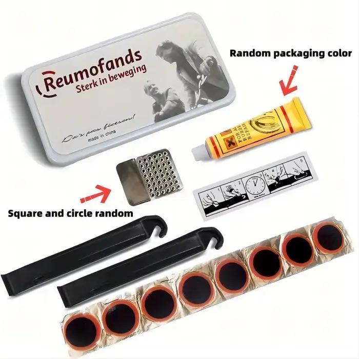 Kits de réparation de pneus de vélo portables avec leviers de démontage de pneus, patchs en caoutcho