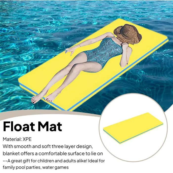 Tapis flottant d'eau pour adultes, matelas enroulable, radeau flottant pour piscine, mer, tapis flot